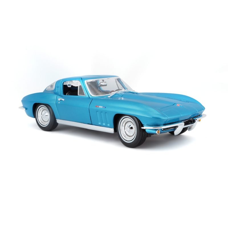 Auto Chevrolet Corvette 1965 Maisto a escala 1:18 color azul - Image 2