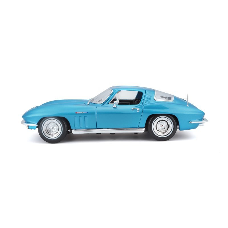 Auto Chevrolet Corvette 1965 Maisto a escala 1:18 color azul - Image 3