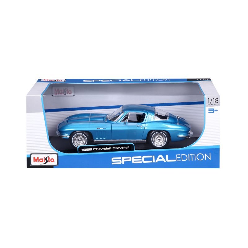 Auto Chevrolet Corvette 1965 Maisto a escala 1:18 color azul - Image 5