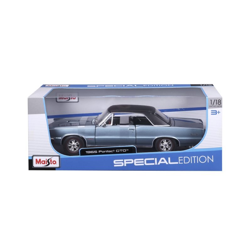 Auto Pontiac GTO Hurst Edition 1965 Maisto a Escala 1:18 color azul - Image 6