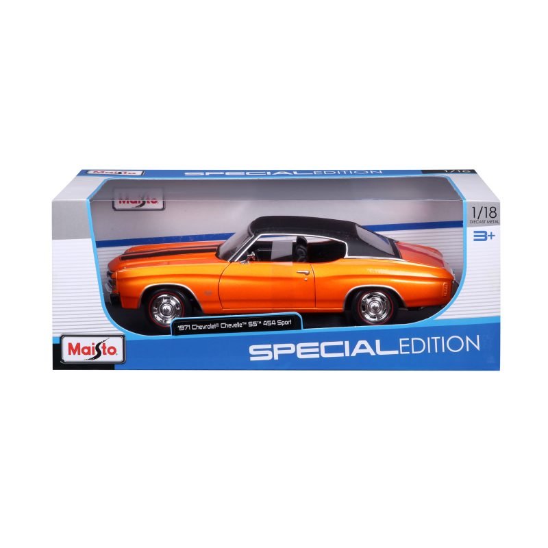 Auto Chevrolet Chevelle SS 454 Cpe 1971 a Escala 1:18 color naranja - Image 6