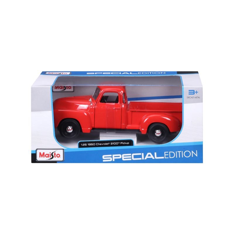 Camioneta Chevrolet 3100 Pickup 1950 Maisto a Escala 1:25 color rojo - Image 5