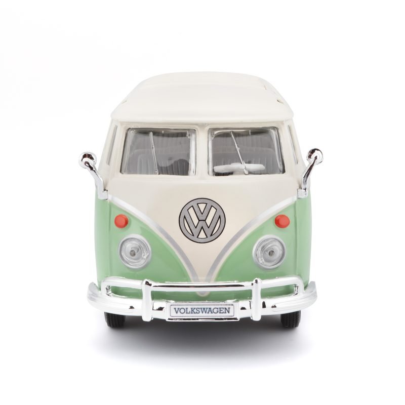 Combi Volkswagen Van Samba Edición Especial Maisto a Escala 1:25 color verde/blanco - Image 5
