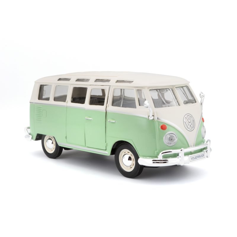 Combi Volkswagen Van Samba Edición Especial Maisto a Escala 1:25 color verde/blanco - Image 2