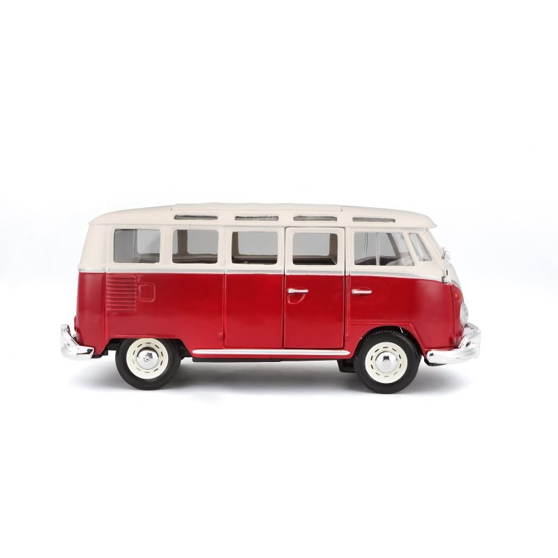 Combi Volkswagen Van Samba Edición Especial Maisto a Escala 1:25 color rojo/blanco - Image 3