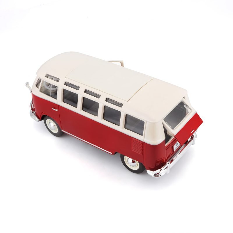 Combi Volkswagen Van Samba Edición Especial Maisto a Escala 1:25 color rojo/blanco - Image 5