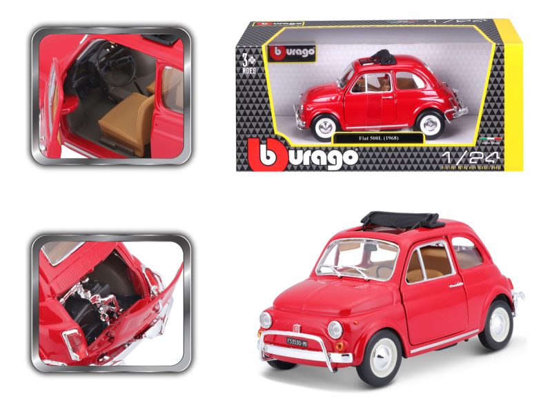 Bburago Auto Miniatura Fiat 500l (1968) A Escala 1:21_5