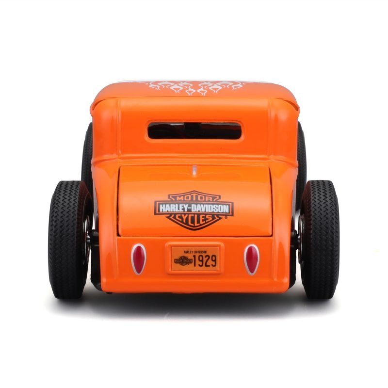 Harley Davidson Ford Modelo A 1929 a Escala 1:24 color naranja/blanco - Image 5