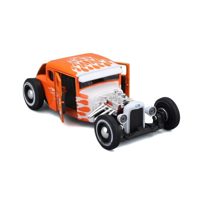 Harley Davidson Ford Modelo A 1929 a Escala 1:24 color naranja/blanco - Image 2