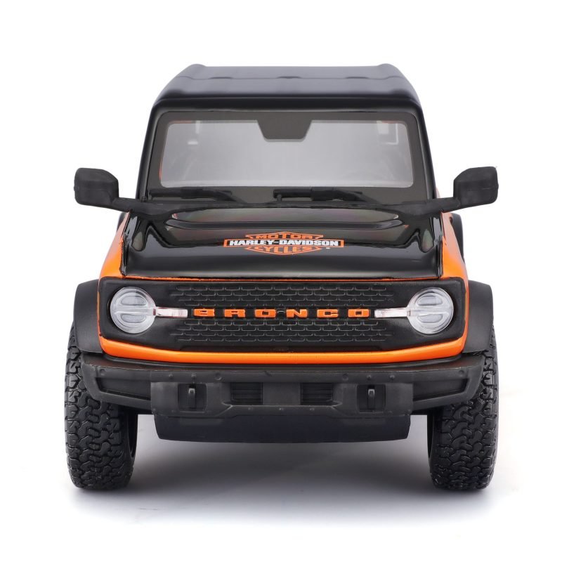 Camioneta Ford Bronco 2021 Harley Davidson a Escala 1:24 color naranja/negro - Image 3