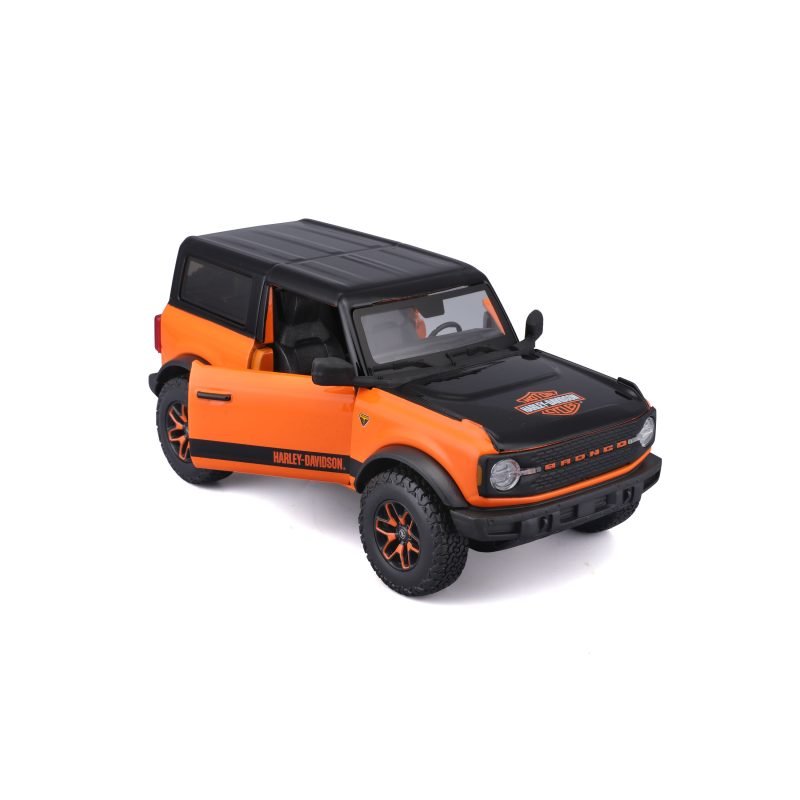 Camioneta Ford Bronco 2021 Harley Davidson a Escala 1:24 color naranja/negro - Image 2