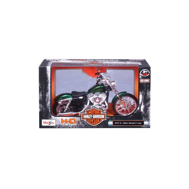 Moto Harley Davidson XL 1200V 2012 a Escala 1:12 color verde - Image 5