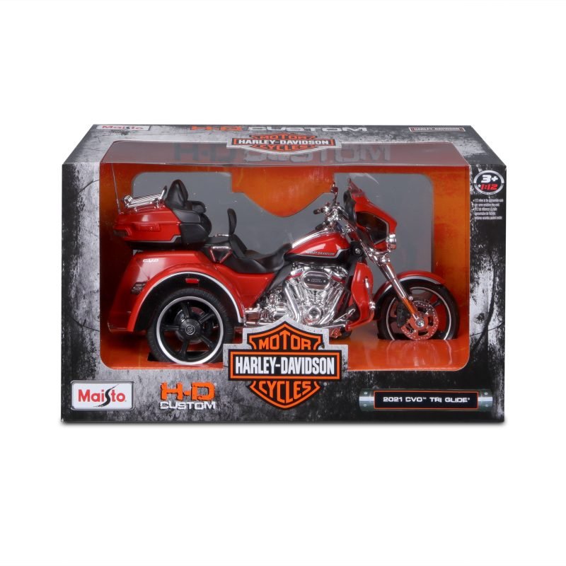 Moto Harley Davidson Cvo Tri Glide 2021 a Escala 1:12 color naranja - Image 2