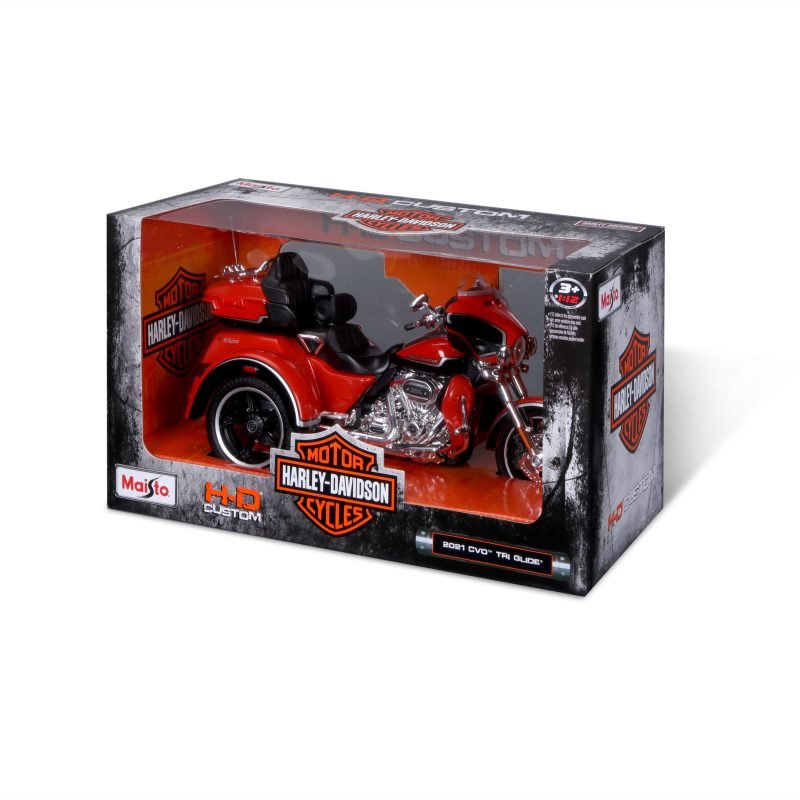 Moto Harley Davidson Cvo Tri Glide 2021 a Escala 1:12 color naranja - Image 3