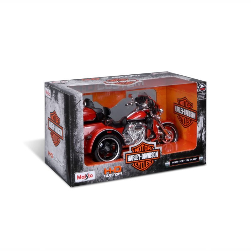 Moto Harley Davidson Cvo Tri Glide 2021 a Escala 1:12 color naranja - Image 4