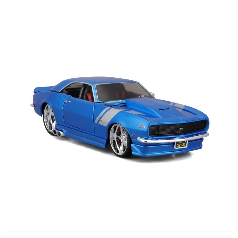 Auto Muscle Chevy Camaro Z28 1968 a Escala 1:24 color azul - Image 2