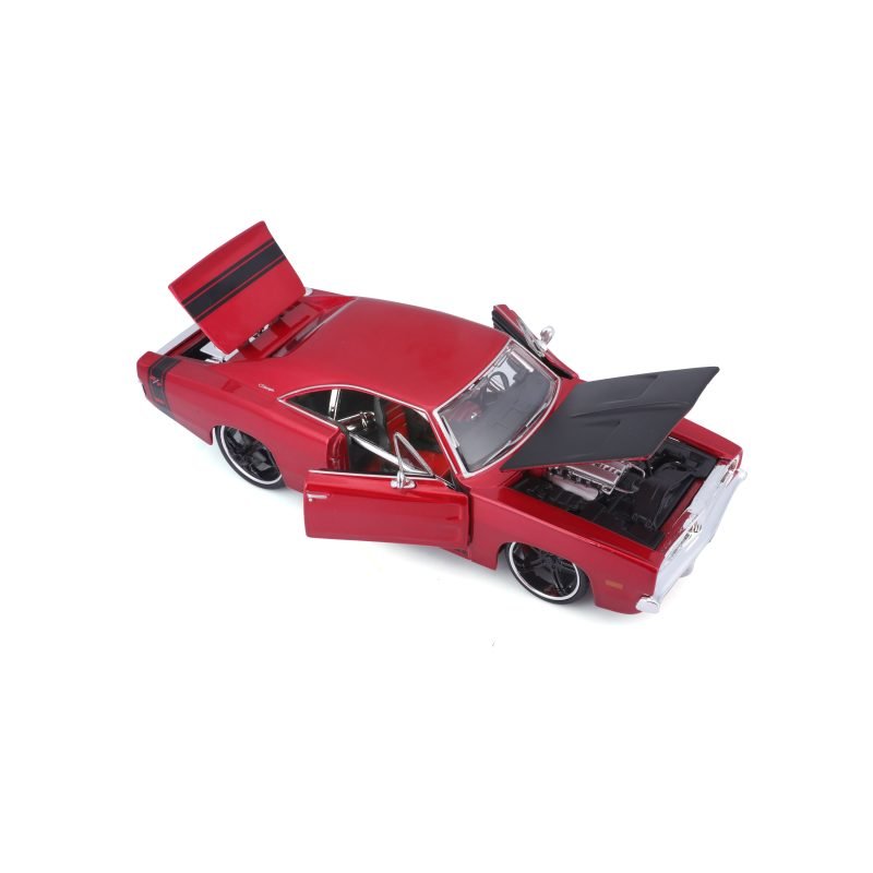 Auto Muscle Dodge Charger R/t 1969 a Escala 1:24 color rojo - Image 2