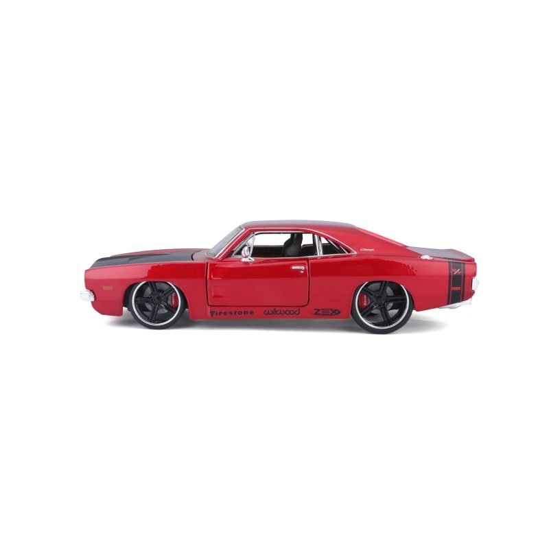 Auto Muscle Dodge Charger R/t 1969 a Escala 1:24 color rojo - Image 3