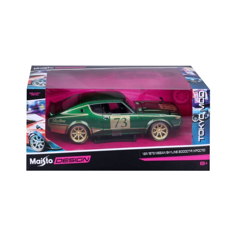 Auto Tmods Nissan Skyline 2000gt-r 1973 a Escala 1:24 color verde - Image 5