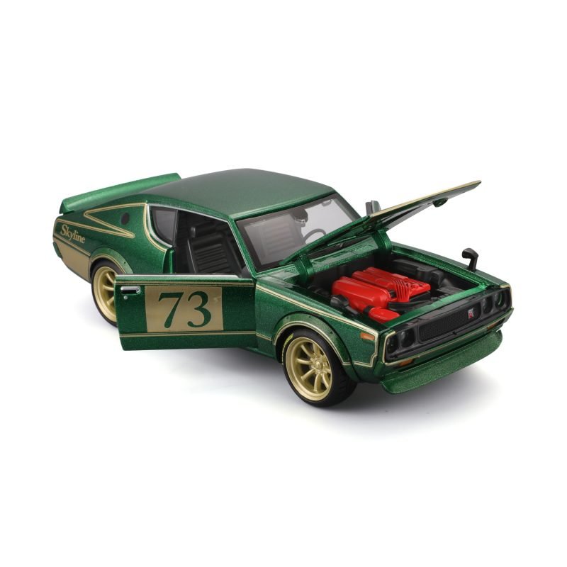 Auto Tmods Nissan Skyline 2000gt-r 1973 a Escala 1:24 color verde - Image 4