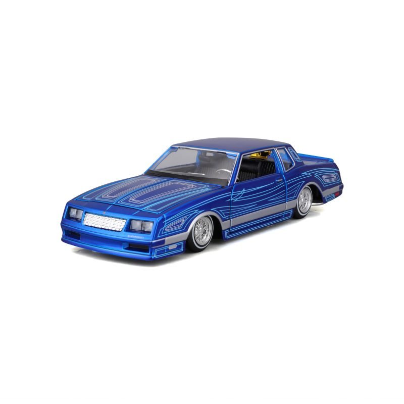 Auto Chevy Monte Carlo Lowriders 1986 Maisto a Escala 1:24 color azul