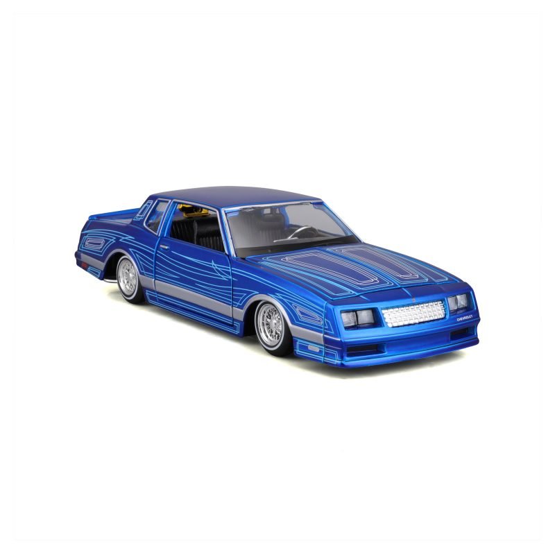 Auto Chevy Monte Carlo Lowriders 1986 Maisto a Escala 1:24 color azul - Image 2