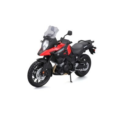 Moto Suzuki V-Strom W/std. a Escala 1:12 color negro/rojo