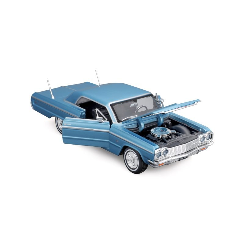 Auto Chevrolet Impala 1964 Maisto a Escala 1:24 color azul - Image 4
