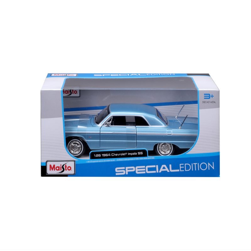 Auto Chevrolet Impala 1964 Maisto a Escala 1:24 color azul - Image 6