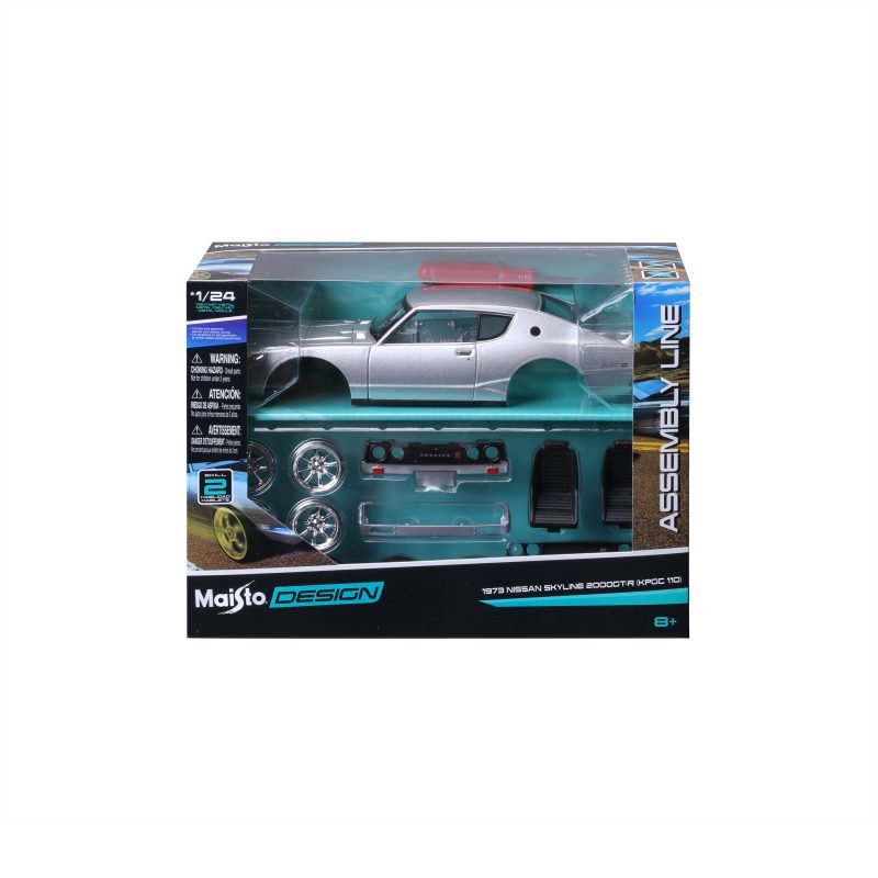 Auto Nissan Skyline 2000gt-r 1973 Assembly Line a Escala 1:24 color gris silver - Image 6