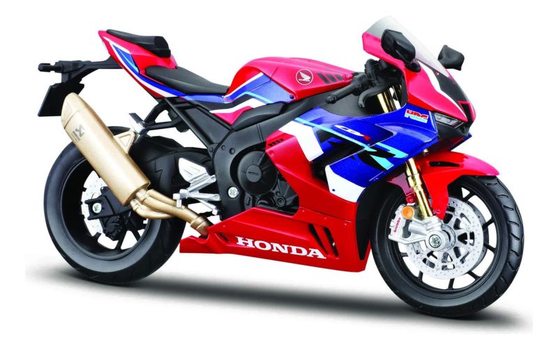 Maisto Honda Cbr 1000rr-r Fireblade: Modelo De Motocicleta Escala 1:12 Con Suspensión Y Soporte Lateral Plegable De 17 Cm, Rojo/azul (5-20099)_1