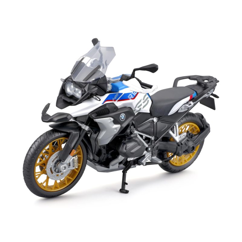 Maisto BMW R1250GS - Modelo de motocicleta escala 1:12 con suspensión y soporte lateral plegable de 17 cm, azul/blanco (5-20100)_0