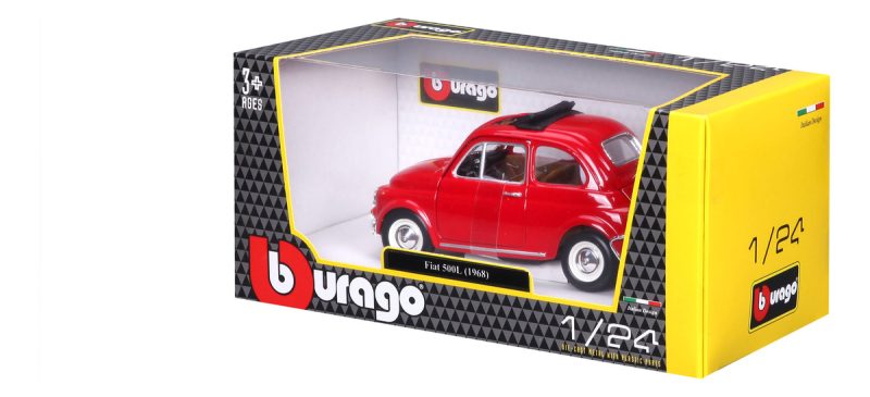 Bburago Auto Miniatura Fiat 500l (1968) A Escala 1:21_7