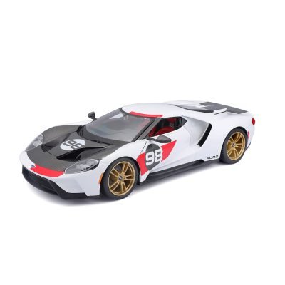Maisto 2021 Ford GT #98 White Heritage Edition 1/18 Modelo Fundido a presión 31390 (31390HE)_0