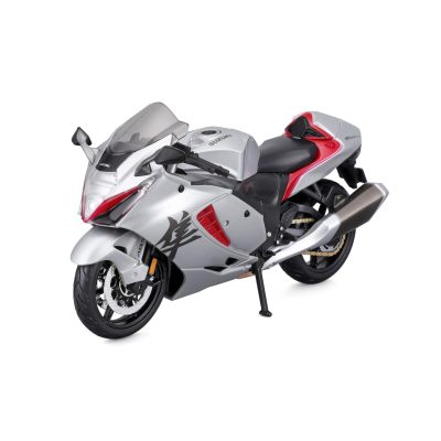 Maisto Suzuki Hayabusa (2022): Modelo de Moto a Escala 1:12 con suspensión y Soporte Lateral Plegable, Plata (5-21848)_0