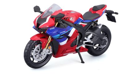 Maisto Honda Cbr 1000rr-r Fireblade: Modelo De Motocicleta Escala 1:12 Con Suspensión Y Soporte Lateral Plegable De 17 Cm, Rojo/azul (5-20099)_0