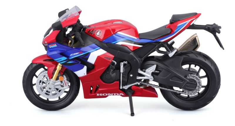 Maisto Honda Cbr 1000rr-r Fireblade: Modelo De Motocicleta Escala 1:12 Con Suspensión Y Soporte Lateral Plegable De 17 Cm, Rojo/azul (5-20099)_4