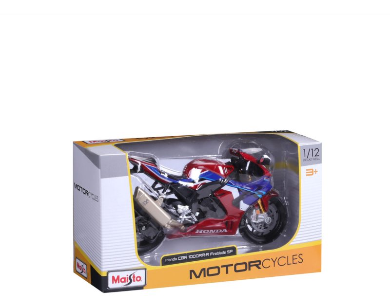 Maisto Honda Cbr 1000rr-r Fireblade: Modelo De Motocicleta Escala 1:12 Con Suspensión Y Soporte Lateral Plegable De 17 Cm, Rojo/azul (5-20099)_7