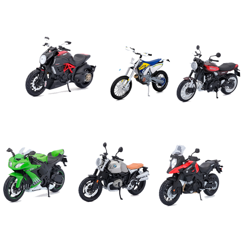 Caja Surtida de 6 Motos Maisto Metal Die Cast a Escala 1:12