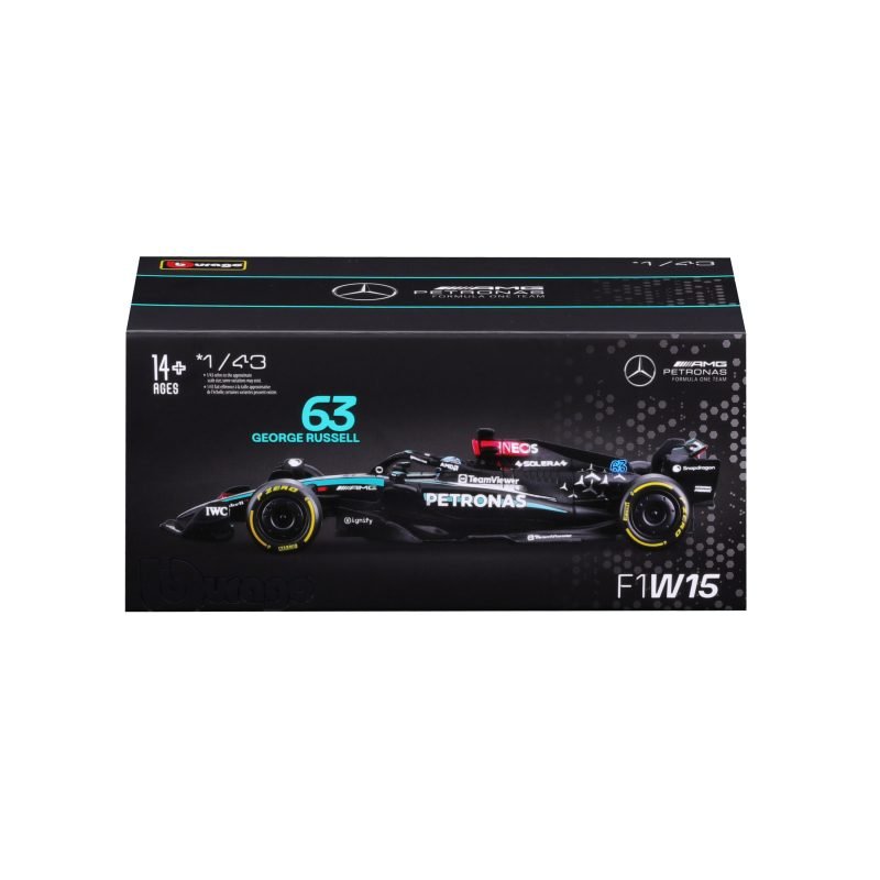 Auto Bburago F1 Race Mercedes W15 2024 a Escala 1:43 con Casco - Russell #63 - Image 5