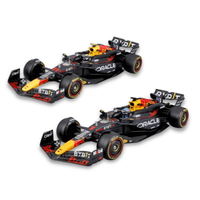 Paquete Oracle Red Bull RB20 2024 Con Casco Verstappen #1 Y Pérez #11 a escala 1:24
