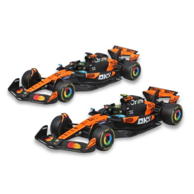 Paquete McLaren MCL39 con casco(2024) Piastri #81 y Norris #4