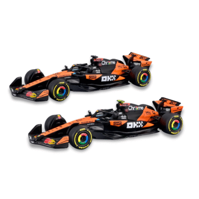 Paquete McLaren MCL39 2025 Piastri #81 y Norris #4 a escala 1:64