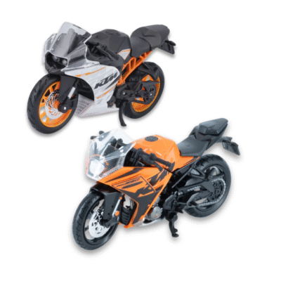 Paquete de motos KTM RC390 a escala 1:18 Naranja y Blanca