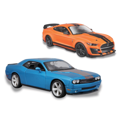 Paquete de Mustang Shelby GT500 2020 y Dodge Challenger SRT8 2008 a escala 1:24