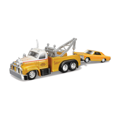 Grúa Mack B-61Tow 1953 con Buick Riviera 1965 Escala 1:64